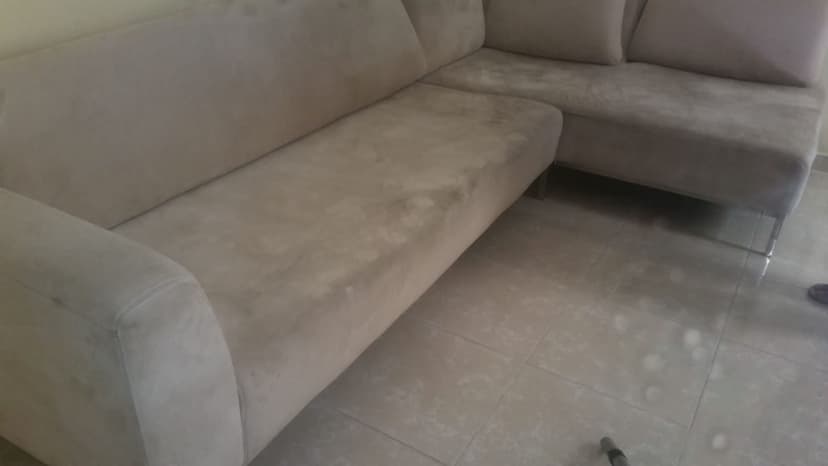 Sofa cleaning before - stained sofa cushions requiring professional deep cleaning in Dubai - Job 6