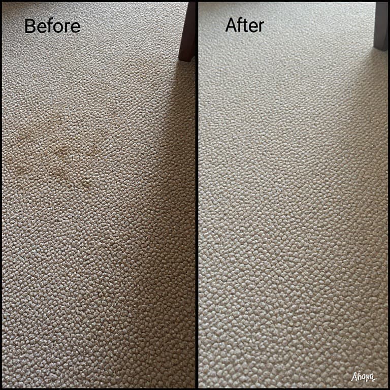 Professional carpet deep cleaning before and after comparison in Dubai home