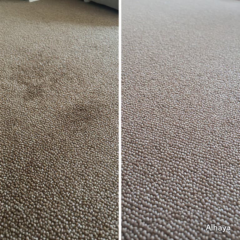 Carpet stain removal results by Al Haya cleaning services UAE