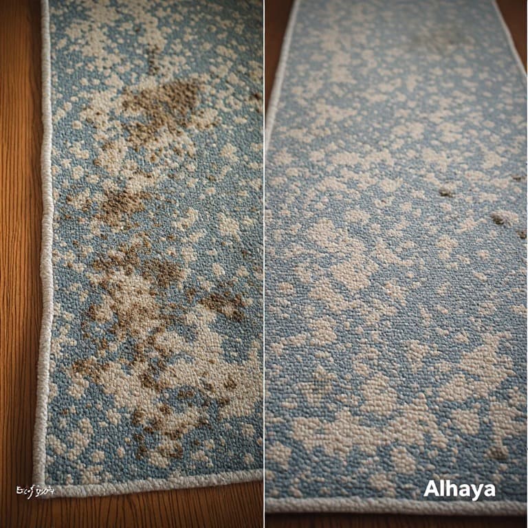 Rug cleaning before and after results showing restored patterns Dubai