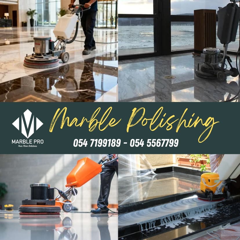 Professional marble floor grinding and polishing service in Dubai by Al Haya