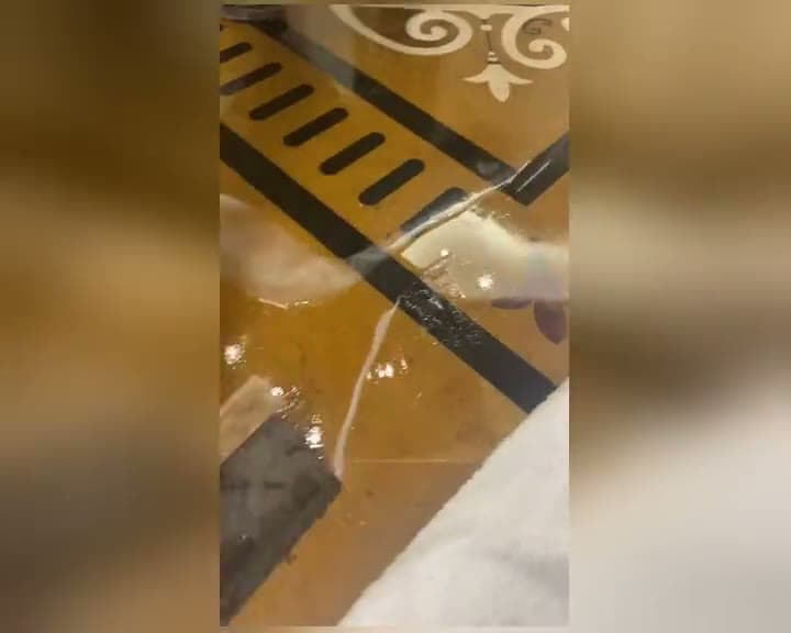 Crema Marfil marble polishing process in Dubai villa by Al Haya professionals
