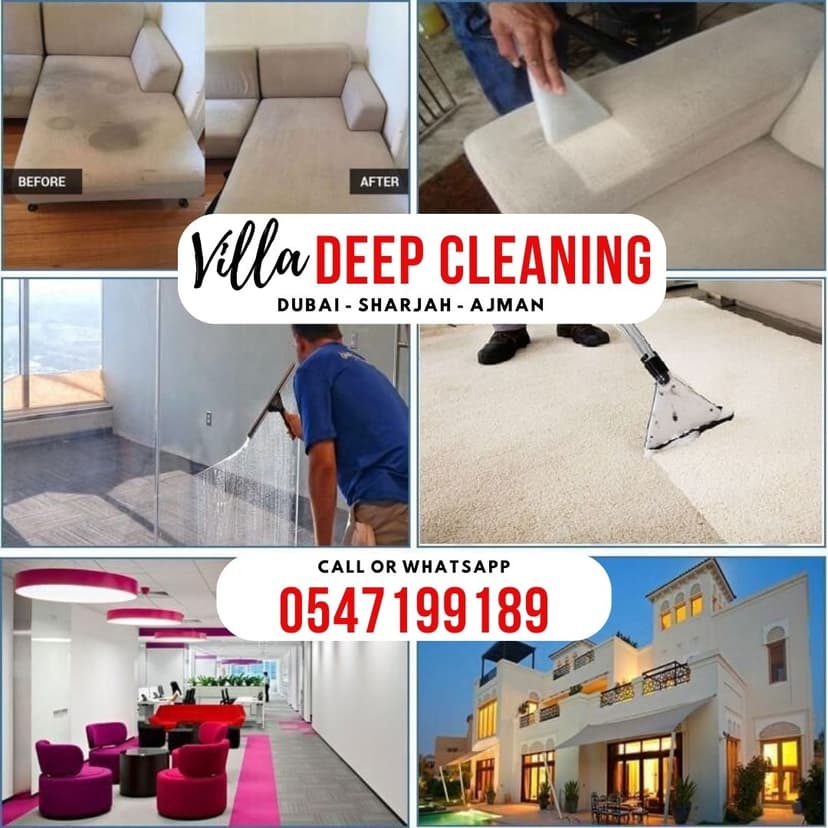 Villa deep cleaning Dubai Sharjah Ajman with professional team and equipment by Al Haya